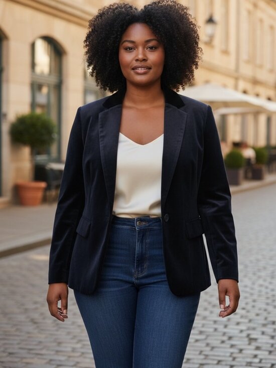 TALBOTS Jackets & Blazers - TALBOTS VELVET BLAZER BLACK ONE BUTTON SIZE 20W
